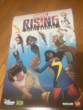 Marvel Rising Secret Warriors 13x20 Movie Poster Disney Hasbro Red White Bl 2018
